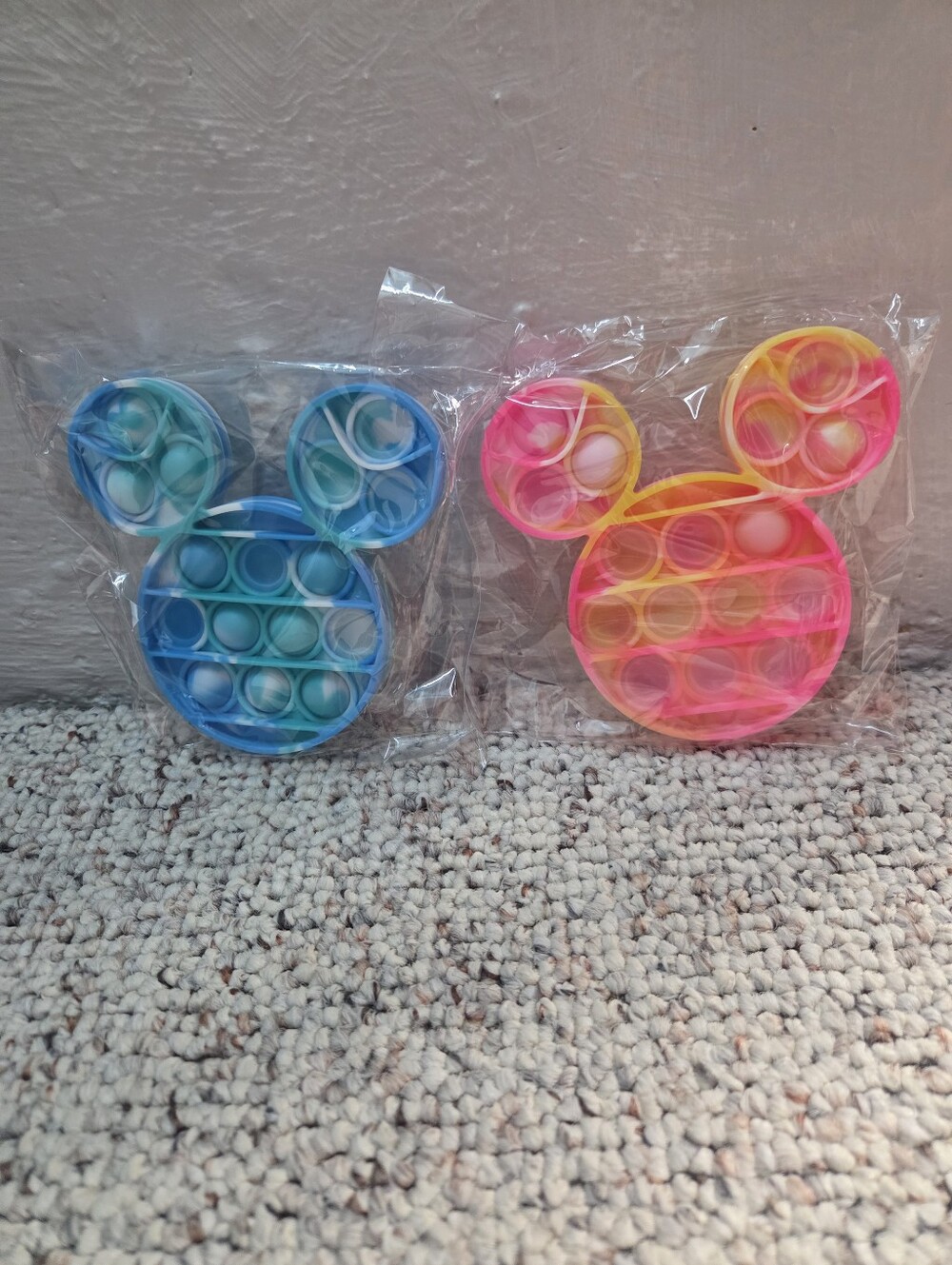 Disney Blue and Pink Mickey Ear Pop Bubble Fidget Toy Duo